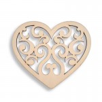 Leseni podstavki za pijačo Srček čipkast - komplet